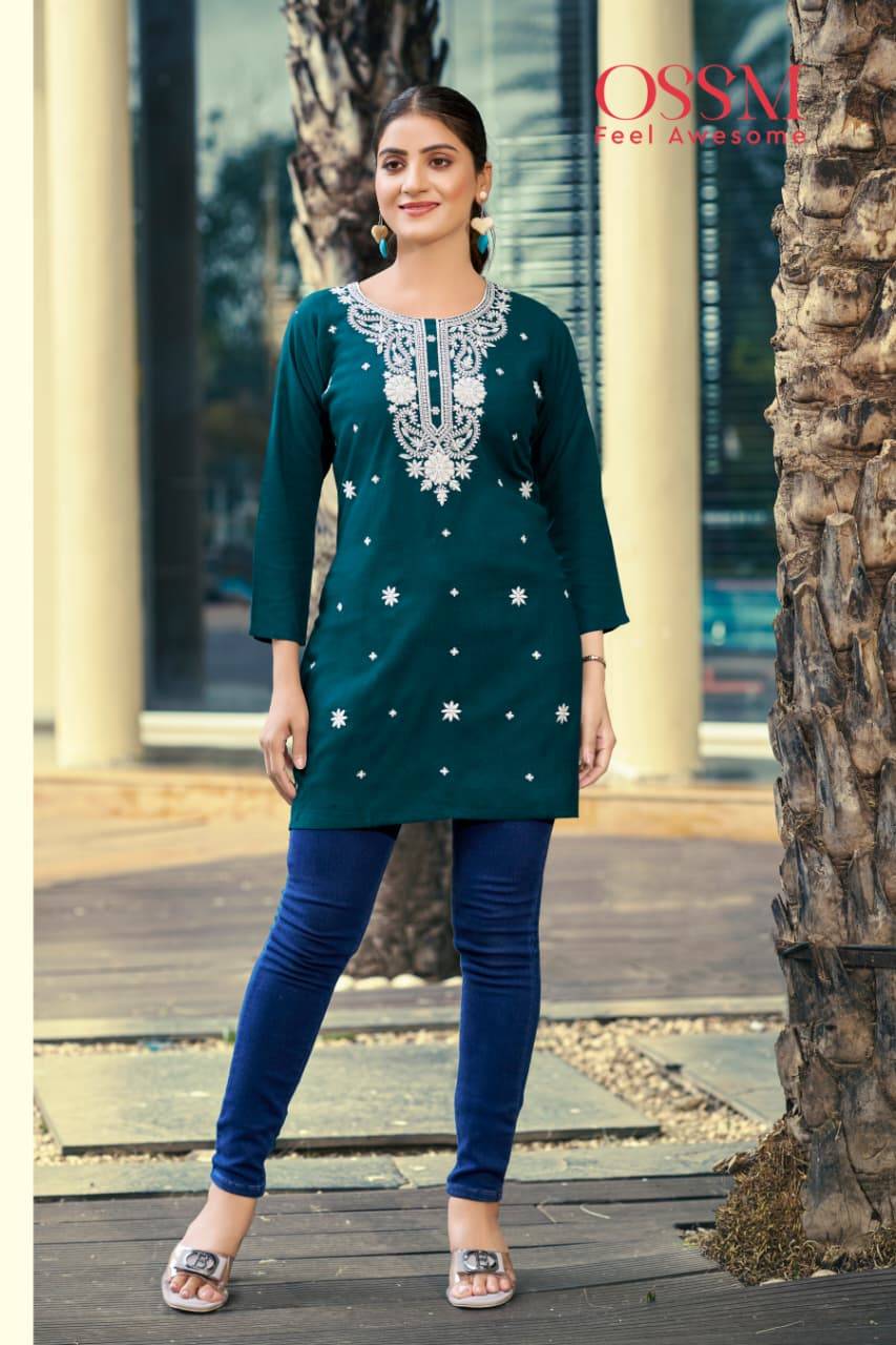 Ossm nora vol 7 fancy top online kurti wholesale